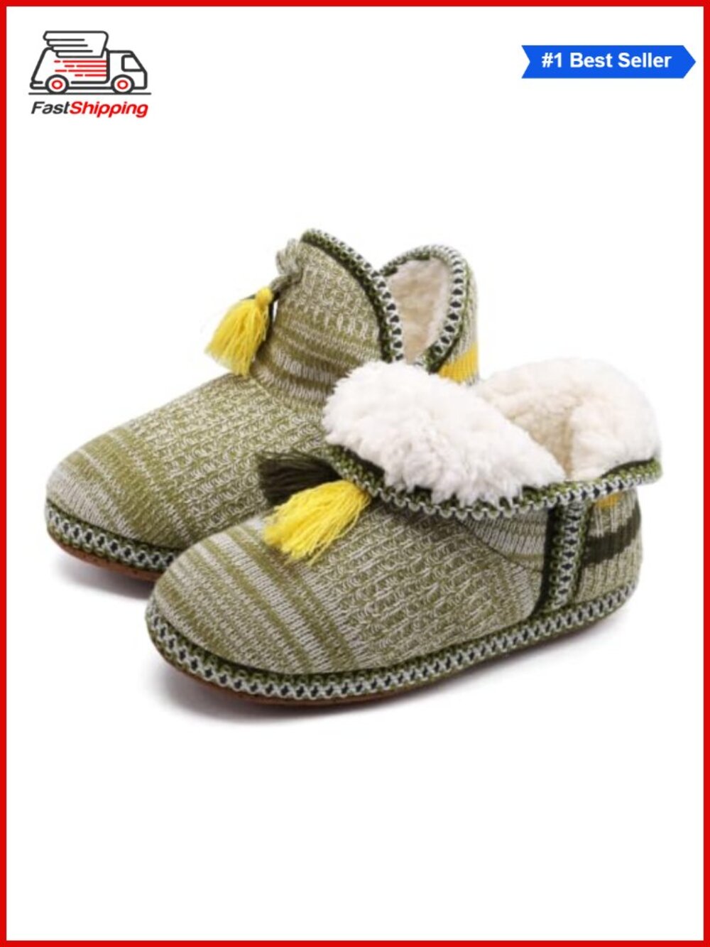 ✨ Faux Fur Knit House Bootie Slippers Quilted Ankle Boots Cozy Non-Slip